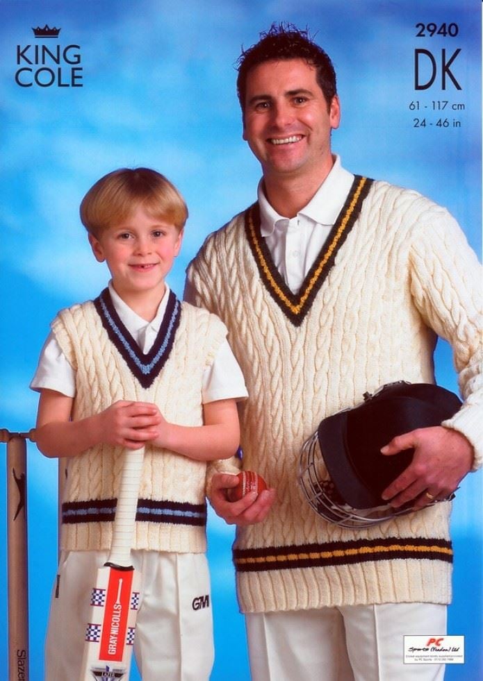 King Cole Merino Knitting Pattern 2940, Sweaters for Kids and Men - 24 - 46 Inches - Intermediate