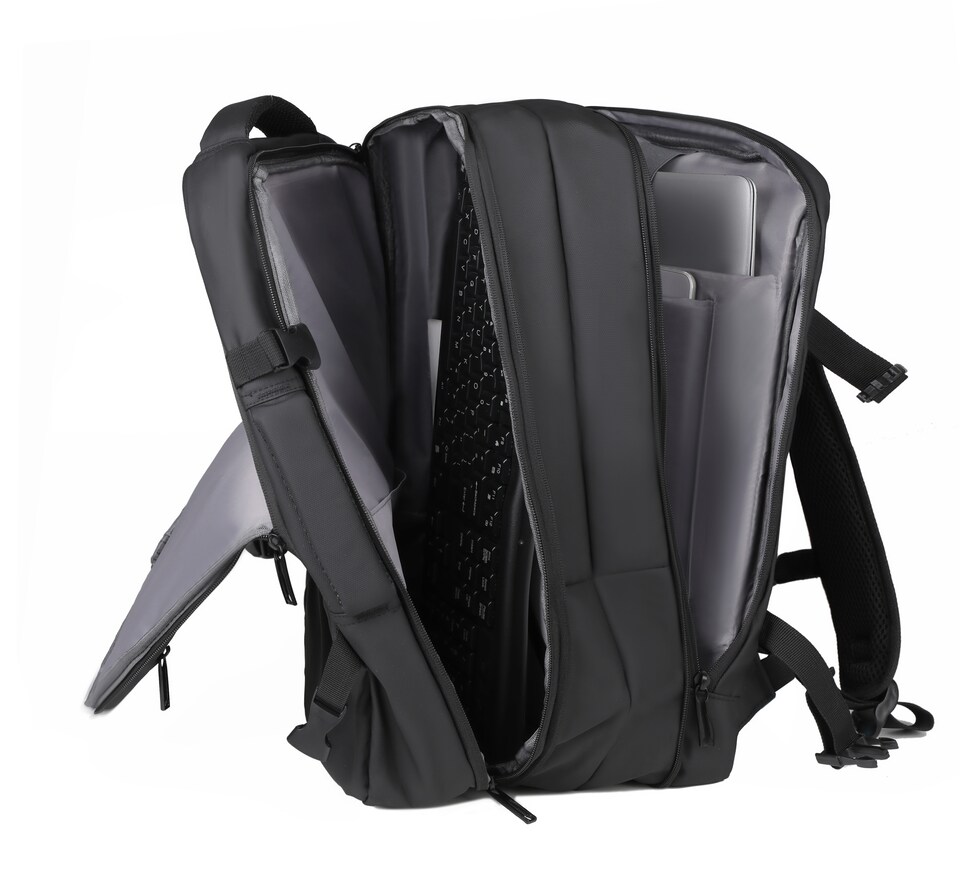 image 1 of Expandable Travel Backpack 15'' Laptop USB Charging Waterproof Bag