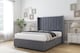 image 3 of Sloomy Falcon Steel Plush Divan Bed Base No Drawers With 54 Inch Wingback Headboard | Grey | Steel | Super King | 1