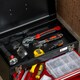 image 6 of DURHAND Lockable 2 Drawer Tool Chest with Ball Bearing Slide Drawers Black Black | Red