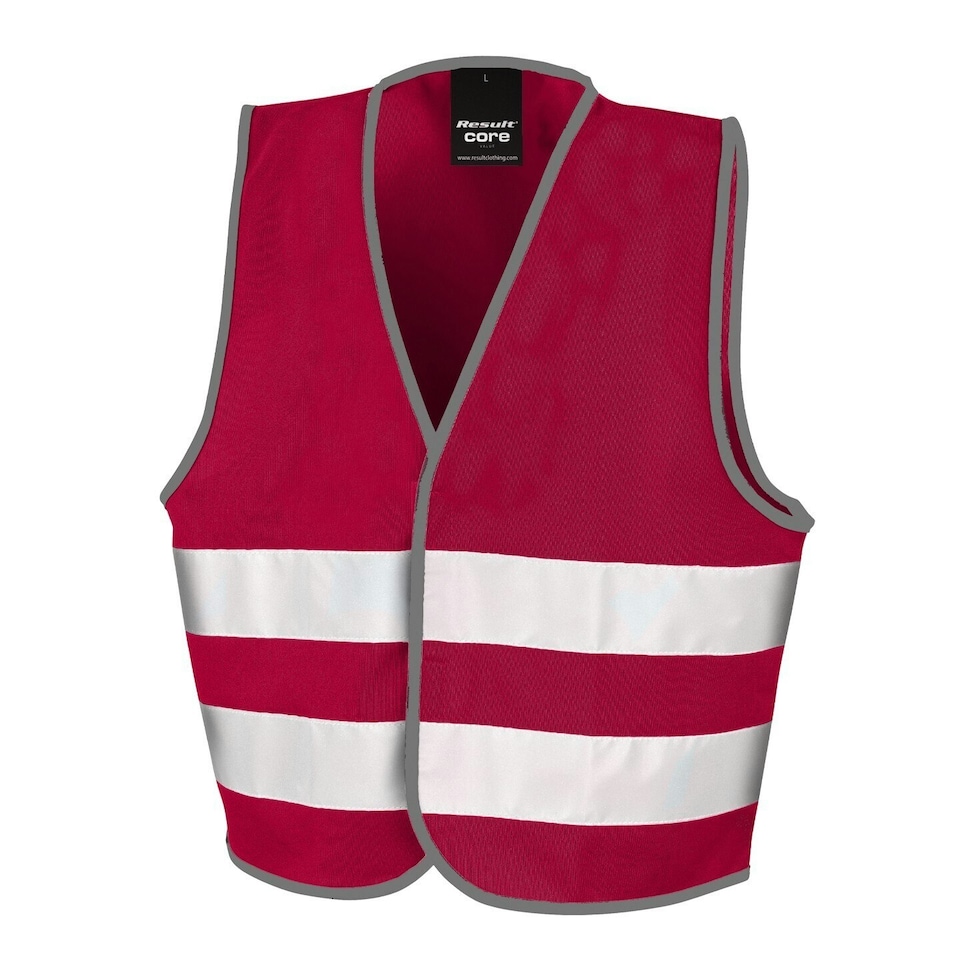 image 1 of SAFE-GUARD by Result Childrens/Kids Core Enhanced Hi-Vis Vest - Burgundy - 4-6 Years