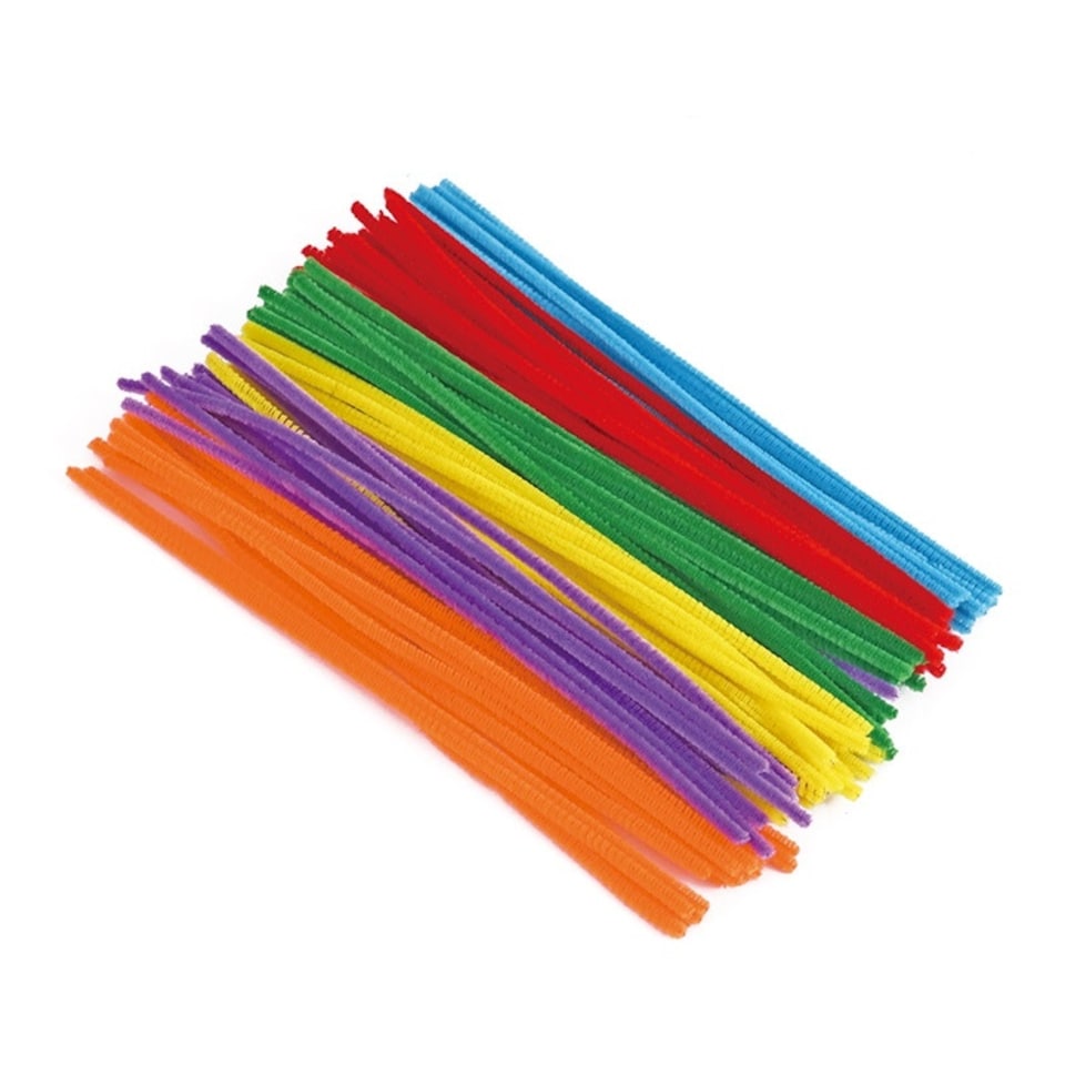 image 1 of Pack of 100 Assorted Colour Chenille Stem Pipe Cleaners 0.6 x 30cm