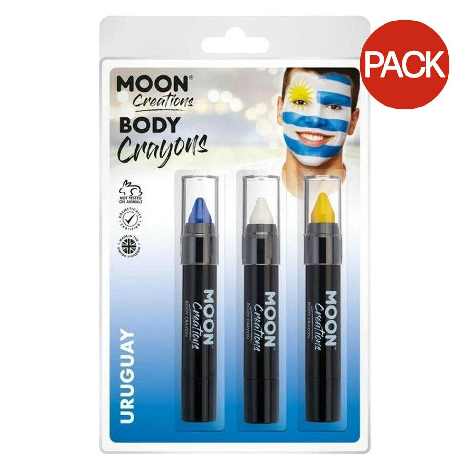 image 1 of Moon Creations Body Crayons (Pack of 3) - Dark Blue/White/Yellow - 13cm x 19.5cm x 2.7cm