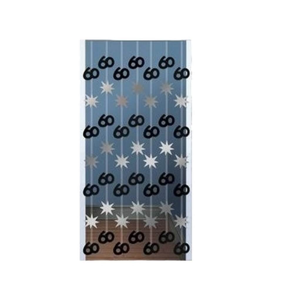 Amscan Time To Party String 60th Party Curtain - Black/Silver - One Size