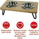 image 5 of Rosewood Raised Wood Dog Bowl for Small and Medium Dogs - Medium