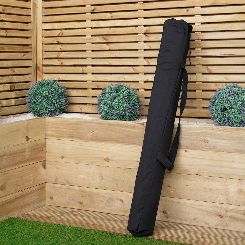 image 1 of Samuel Alexander 2.7m Outdoor Wooden Garden Parasol Sun Shade with Carry Bag in Black
