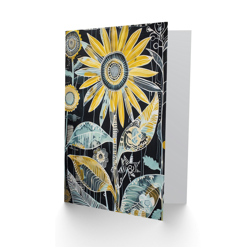 image 1 of Sunflower Bloom Botanical Nature Lover Floral Him Her Birthday Card