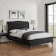 image 1 of 3ft Single Fabric upholstered, Black,buttoned back,curved bed frame,bedstead
