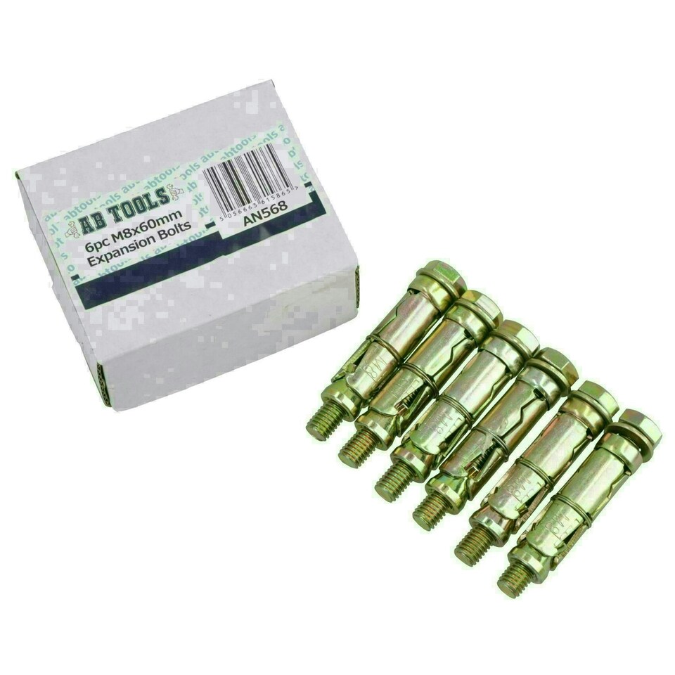 image 1 of M8 8mm x 60mm Expansion Rawl Bolt for Masonry Sleeve Anchors Fastener 6pk