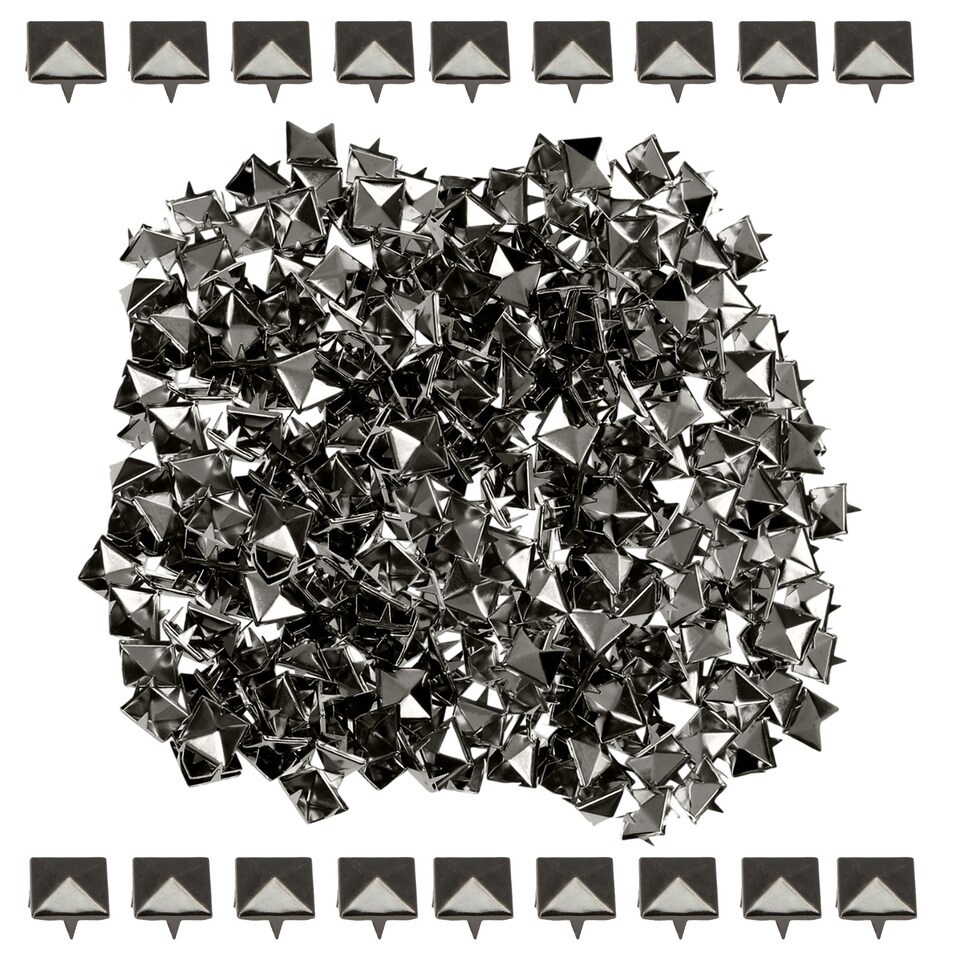 image 1 of 8mm Pyramid Shaped Nail Head Studs Square Metal Leather Rivets - 50pcs