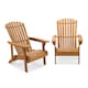 image 1 of Vonhaus Hudson Adirondack Garden Chairs with Teak Oil Acacia Wooden Finish Set of 2 | Brown | 2