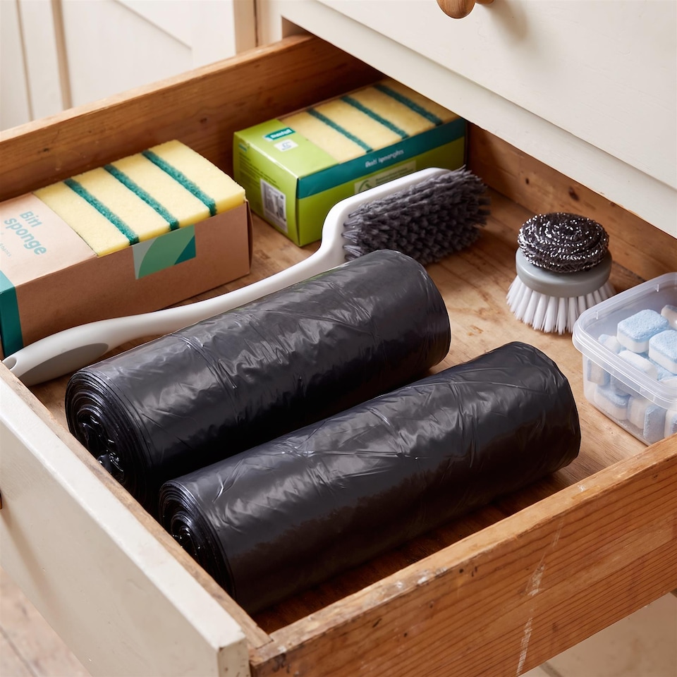 image 1 of GEEZY 130 Litre Large Black Bin Bags, Pack of 20 Garbage Bags, 100 x 80cm
