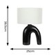image 3 of ValueLights Lia White Fabric Drum Lamp Shade Black Arch Abstract Ceramic Table Lamp Black