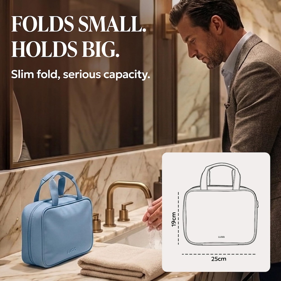 image 1 of Lugg Hanging Toiletry Bag Waterproof Travel Organiser with 360 Swivel Hook