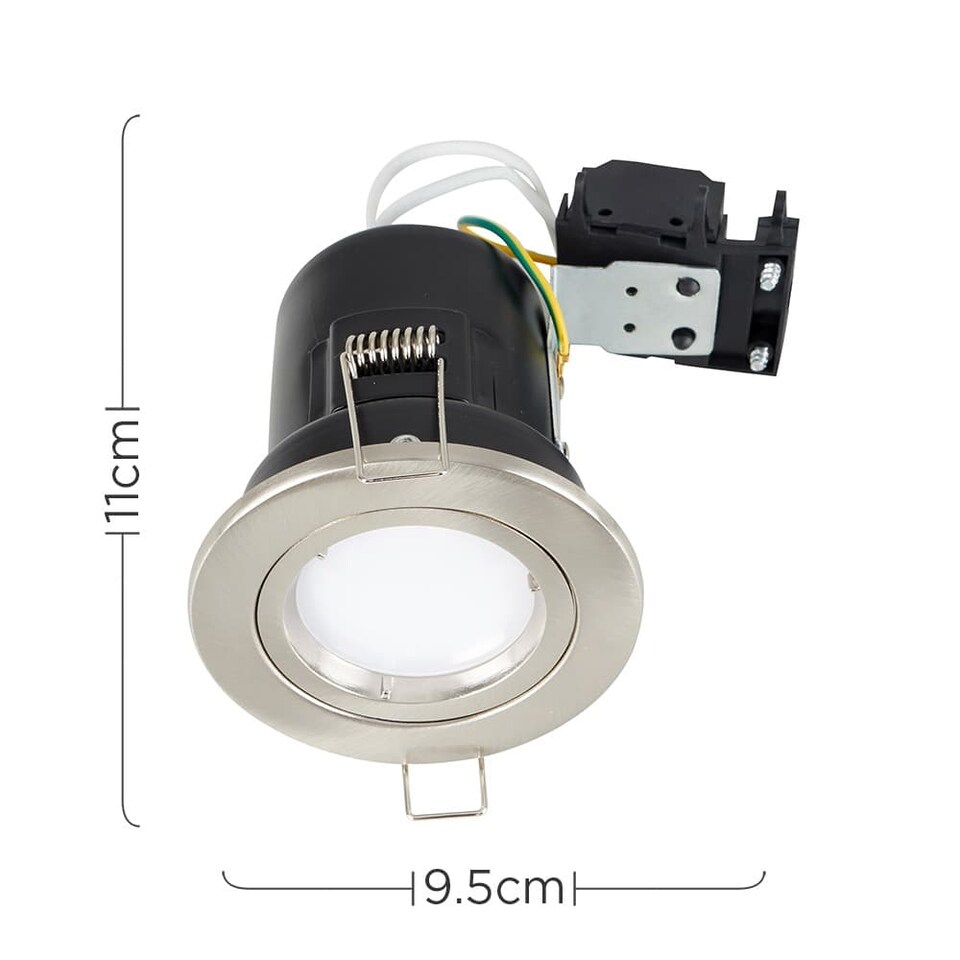 image 1 of ValueLights Downlight Twist Fire Rated Brushed Chrome Ceiling Light Fitting Single Pack