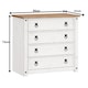 image 3 of Mercers Furniture Corona White Small 4 Drawer Chest Of Drawers Solid Wood Pine Wooden Bedroom with Mexican Styling