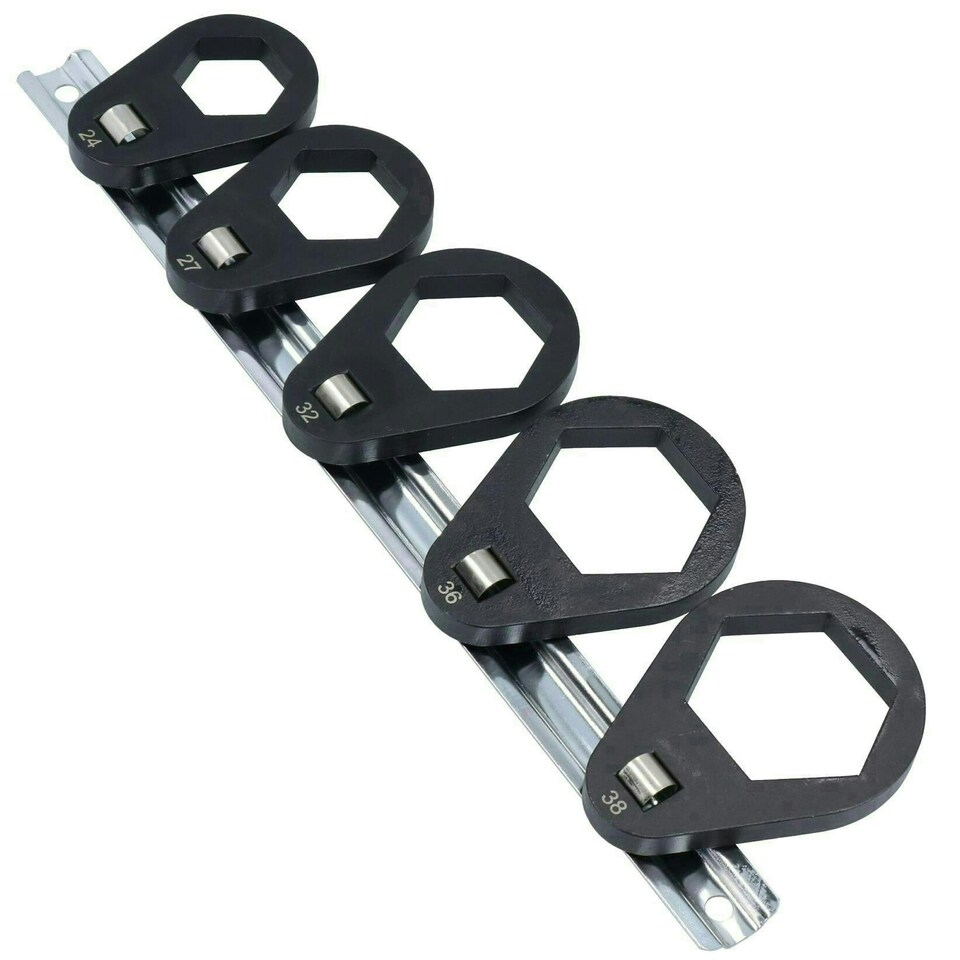 image 1 of Oil Filter Offset Cap Wrench Set Remove Removal Metric 24 - 38mm 5pc Crowfeet