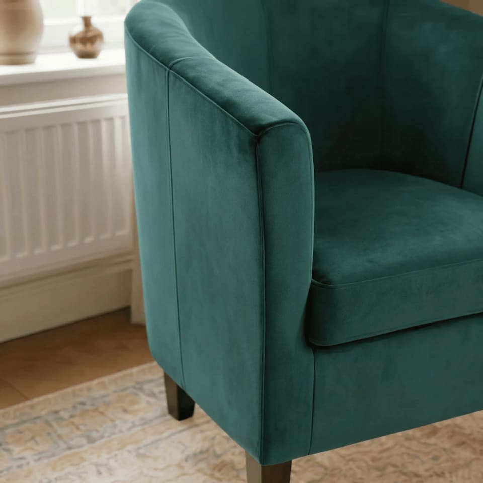 image 1 of Velvet Fabric Tub Chair Sofa Armchair Modern Office Reception Living Room