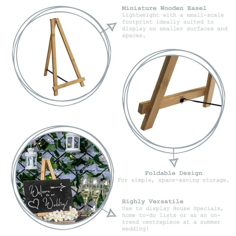 image 1 of Argon Tableware Wooden Table Easel & Photo Frame Set Multi