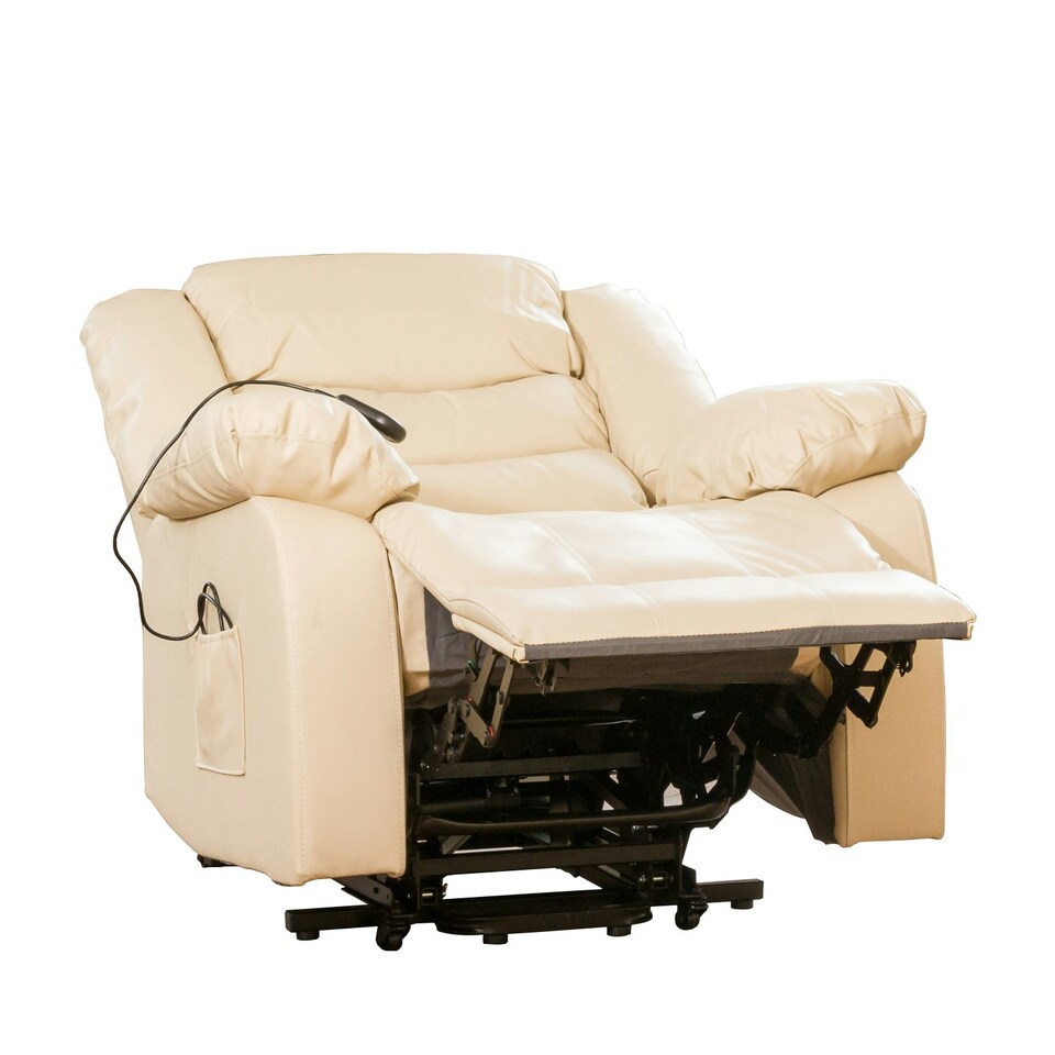 image 1 of Brooklyn Electric Riser Recliner with Massage and Heat - Cream