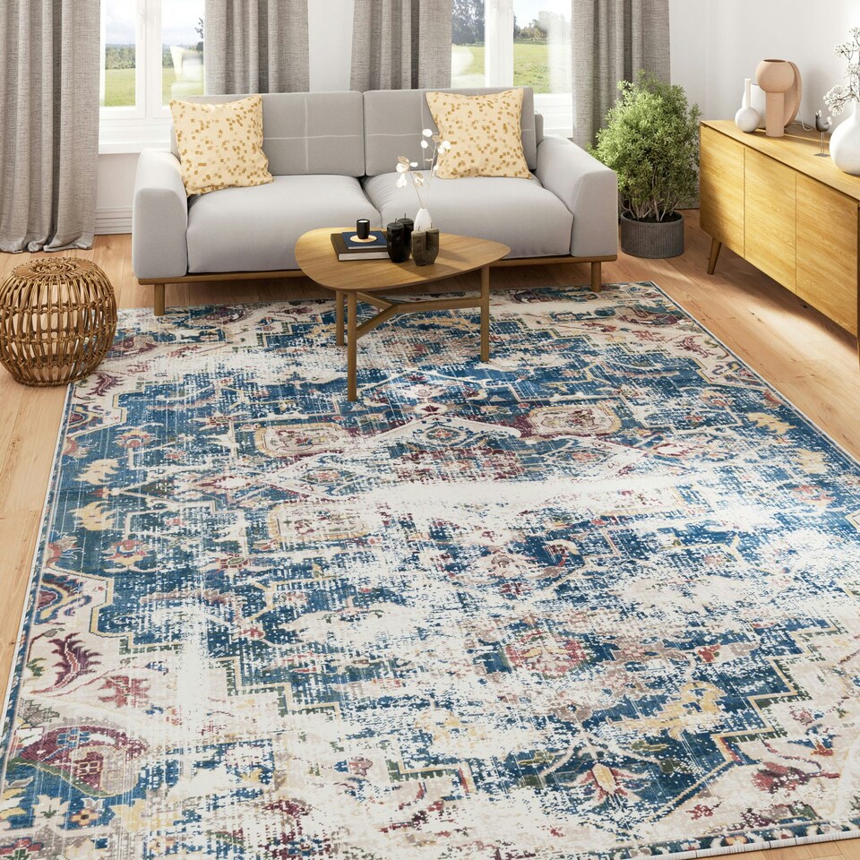 image 1 of KUKOON Washable & Non Slip Distressed Vintage Area Rug 80cm x 150cm