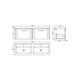 image 5 of Retro 2 Drawer Wall Hung Vanity Unit with Double Polymarble Basin - 1200mm - Satin Blue - Balterley Blue
