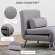 image 5 of HOMCOM Linen Chair Bed, 3-in-1 Convertible Sleeper Chair with Adjustable Backrest, Pillow, for Living Room, Bedroom, Grey