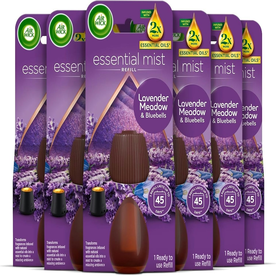 image 1 of Air Wick |Relaxing Lavender |Essential Mist Refill|20ml | Pack of 6| Lasts up to 270 days