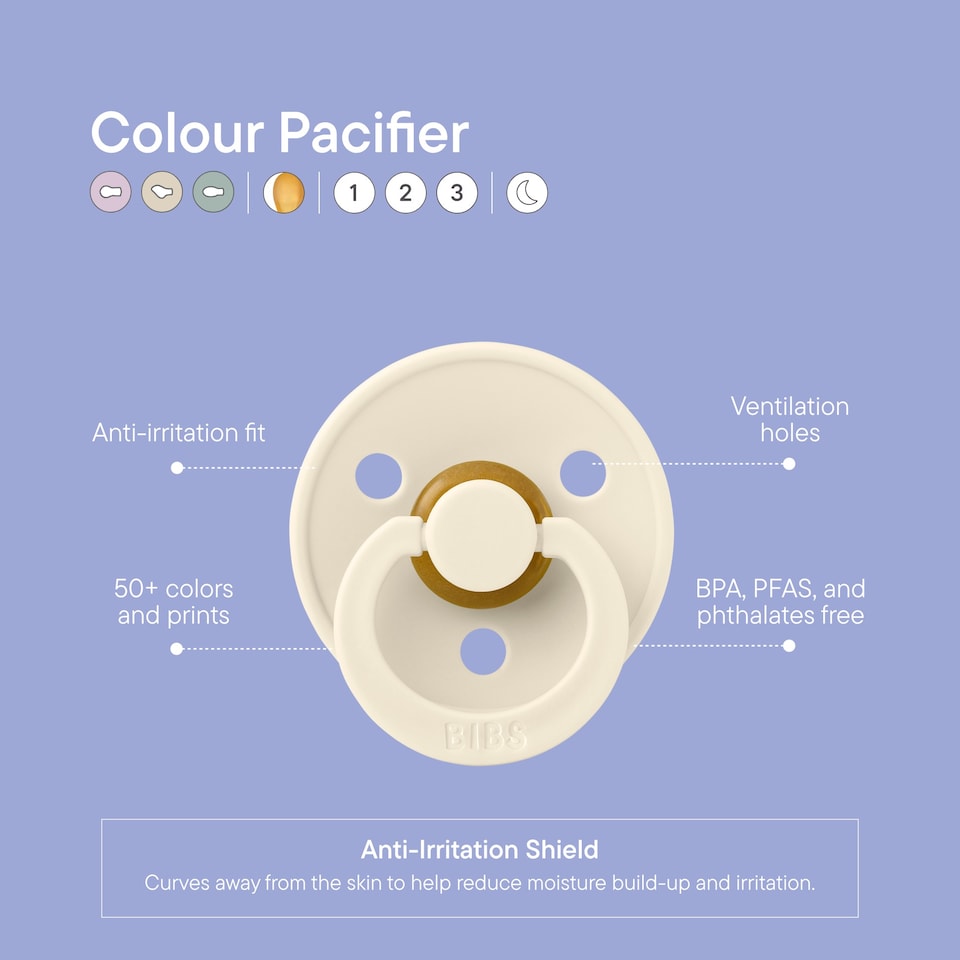 image 1 of BIBS Colour Soother 2 PACK Latex Size 1 Haze/Haze | Cream