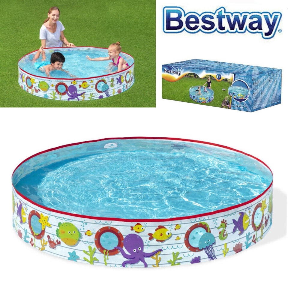 image 1 of Bestway Kids Paddling Pool Rigid Multicolour Octopus Swimming Pool for Garden Play Fun
