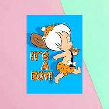 Official Flintstones New Baby Boy Greetings Card