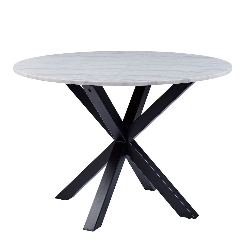 image 1 of Heaven Round Dining Table with White Polished Marble Top