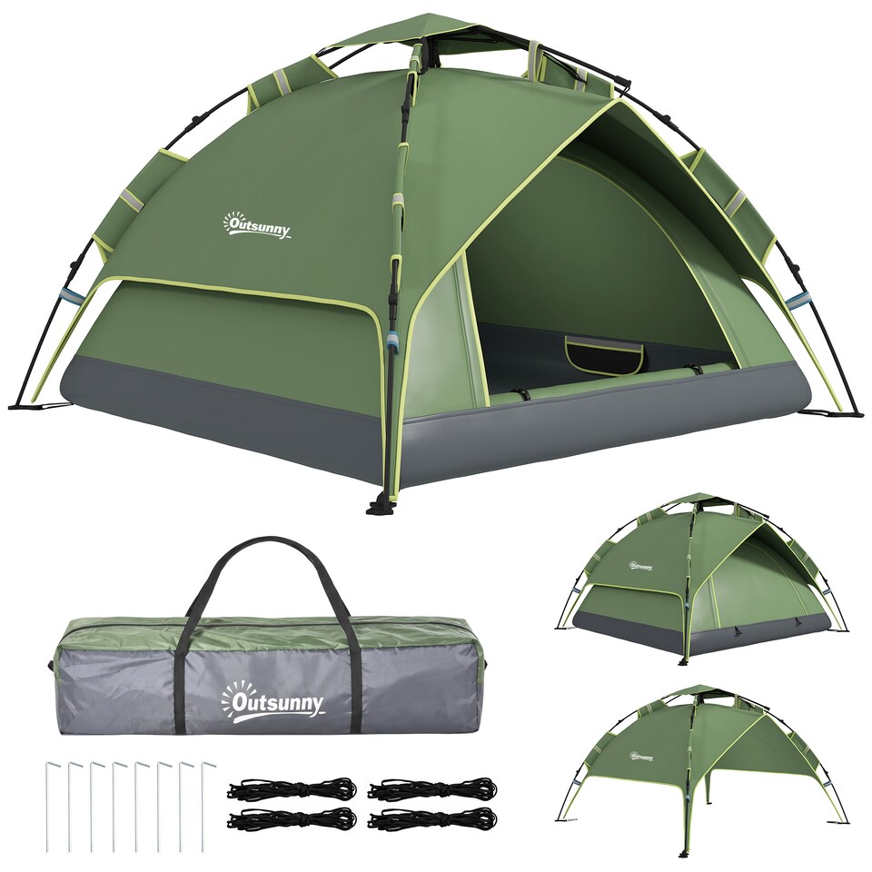 image 1 of Outsunny 2-3 Man Pop Up Tent Camping Festival Hiking Family Travel Shelter