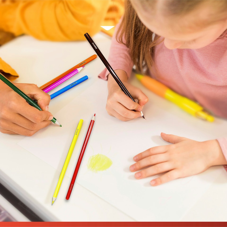 image 1 of Pack of 12 Colouring Pencils in Black Zip Clear Pencil Case