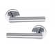 image 3 of Golden Grace Straight T-Bar Bathroom Classic Door Handles Set in Polished Chrome Finish with Thumbturn & Mortise Lock Chrome