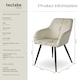 image 6 of Dining Chair Marilyn - with armrests, padded, velvet look, black steel legs - Set of 2 Cream | Cream/Black