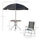 image 5 of Outsunny 6 Piece Garden Dining Set with Umbrella, Patio Sets with Parasol with 4 Folding Dining Chairs & Round Tempered Glass Table, Black
