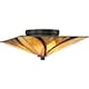 image 1 of Asheville 2 Light Ceiling Flush Lamp Bronze, Tiffany Glass, E27