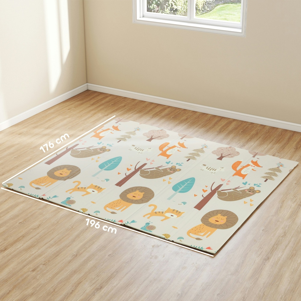 image 1 of AIYAPLAY Baby Play Mat, Foldable Activity Playmat, Animal Theme