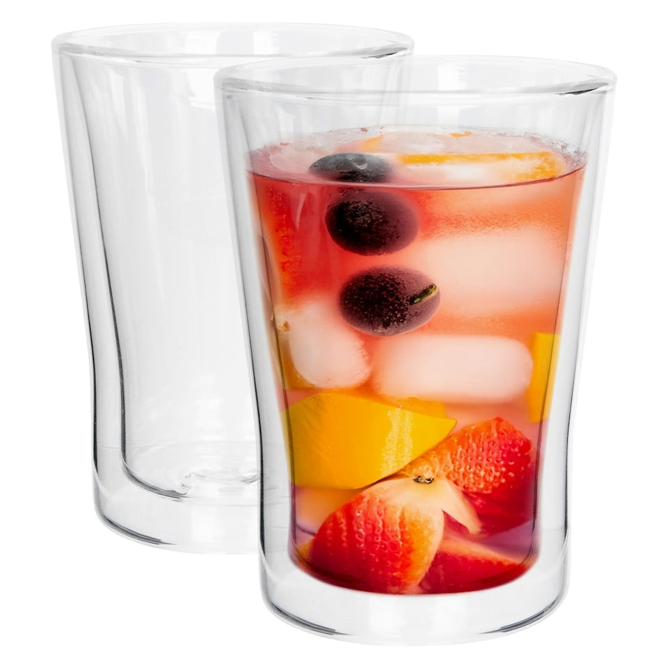 image 1 of Rink Drink Double-Walled Glasses Set - 360ml - Pack of 2 Clear