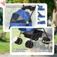 image 9 of PawHut Pet Stroller Foldable Travel Carriage w/ Brake Basket Canopy, Blue