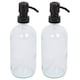 image 1 of Harbour Housewares Glass Soap Dispensers - 500ml - Clear - Pack of 2