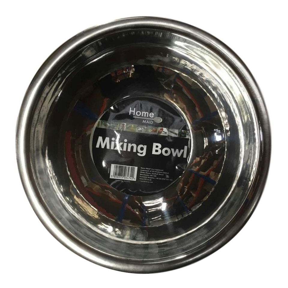image 1 of HOMEMAID SILVER METAL 10" WIDE MIXING BOWL CP250P