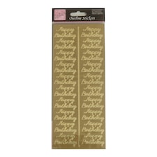 Outline Stickers - Birthday Repeated