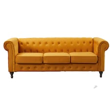 Pelham 3 Seat Velvet Sofa - Orange
