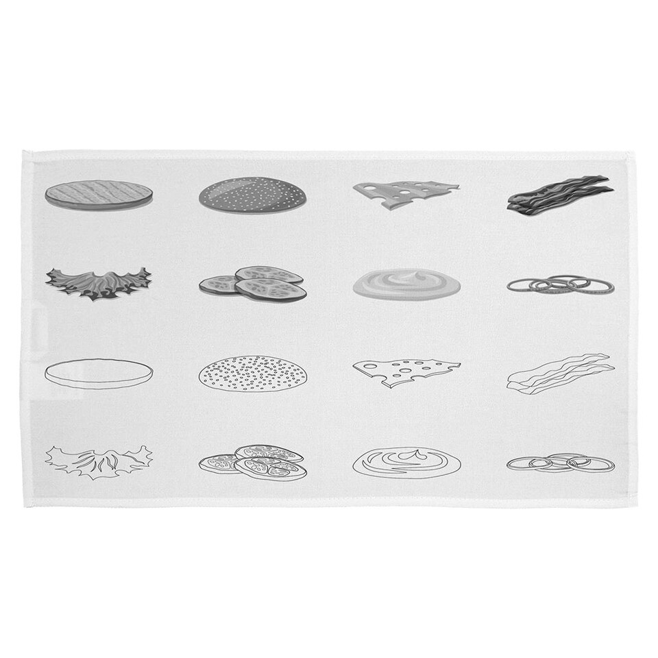 image 1 of burger and sandwich icon (Kitchen Towel)
