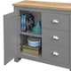 image 3 of Lisbon 1 Door 3 Drawer Storage Cabinet Sideboard Grey & Oak