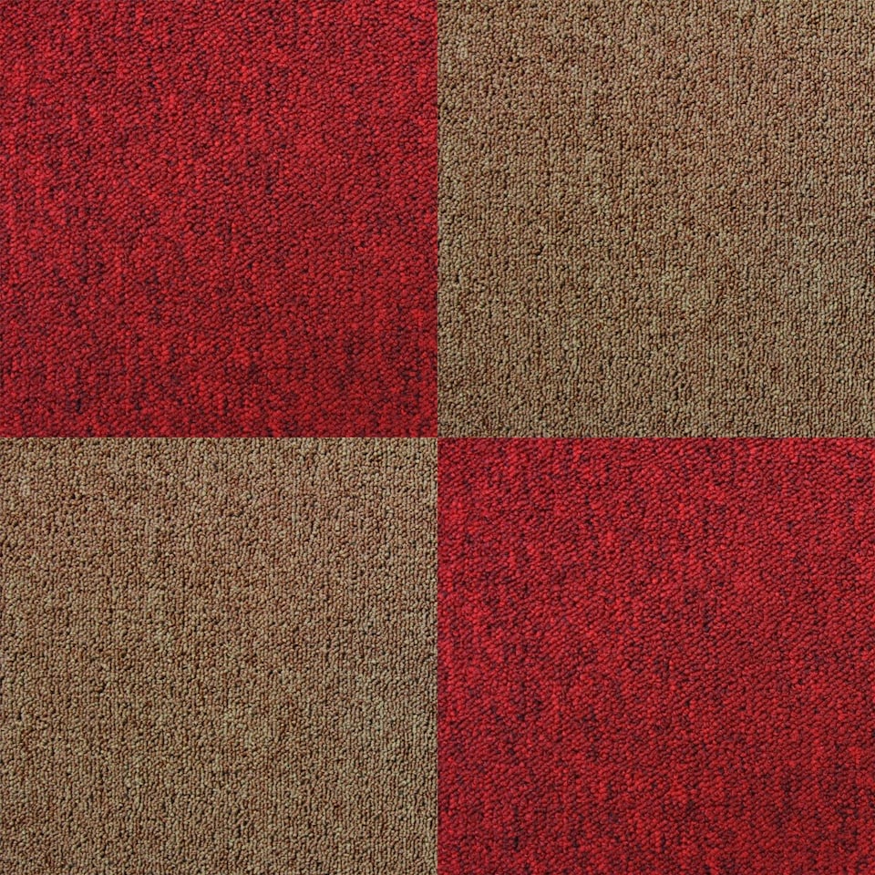 image 1 of 40 x Carpet Tiles 10m2 / Scarlet Red & Sand | Red