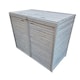 image 1 of 1.35m x 1.14m Large Grey Wooden Outdoor Garden Double Wheelie Bin Store Storage for 2 Bins with Back Panels