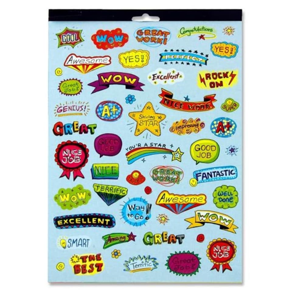image 1 of Book of 12 Sheets of 2500+ Deluxe Reward Stickers by Clever Kidz